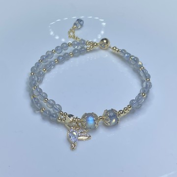 【星軌】天然月光石/灰月光/拉長石水晶手鍊