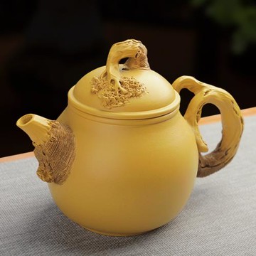 陶立方 紫砂茶壺全手工段泥壺仿木把手泡茶器送禮佳品功夫茶具