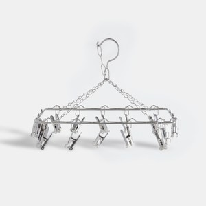 304不鏽鋼曬衣架14夾 方形秒收