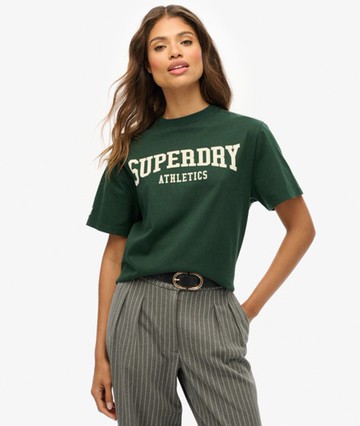 Superdry Women's Athletic Essentials Oversized T-shirt Green Size: 12