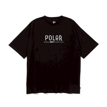 日本限定 POLER FURRY FONT RELAX FIT TEE 毛絨字體經典LOGO字樣寬版短袖 / 黑色