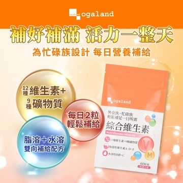 【ogaland】綜合維生素 60粒 每日營養UP 綜合維他命 B群 維生素 維他命 維生素 c