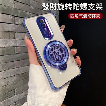 oppoA9手機殼四角防摔新款透明保護套A9X高級感時尚簡約個性創意oppo旋轉解壓發字陀螺支架高端氣囊抗摔適用