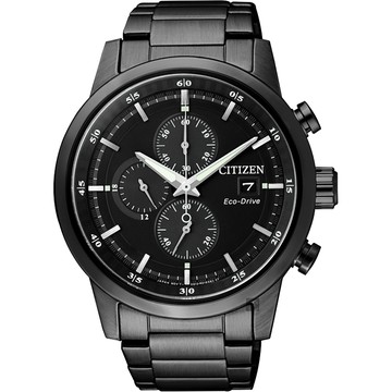 CITIZEN Eco-Drive 暢銷款 光動能城市計時手錶 開學新裝備-黑/43mm CA0615-59E