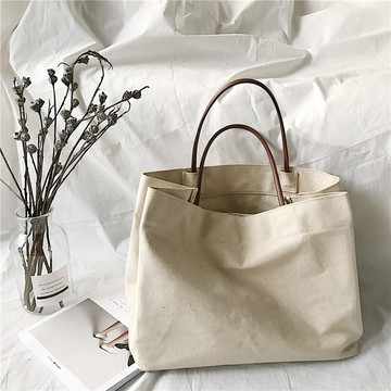 【太妮絲B02】 韓系 INS人氣超高帆布包 經典大包包肩包 文藝 簡約 手提布包 購物包 文青 手提包 托特包