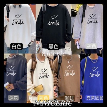 [Nice日韓歐美代購］韓國 笑臉自創帽T重磅 加絨 三款塗鴉藝術 長袖 大學T