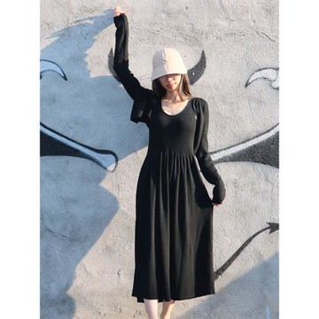 簡約文藝穿搭港風高級感套裝黑色背心針織裙套裝秋裝女2024年新款