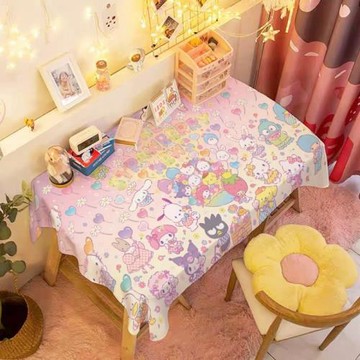 網紅ins風卡通可愛三麗鷗玉桂狗少女心宿舍學習桌防塵餐桌桌布