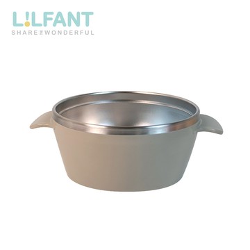 韓國 Lilfant - 不鏽鋼兒童雙柄餐碗(380ml)-灰