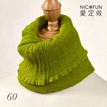 NicoFun 愛定做 海洋森林33 淺青蘋柳葉絲 百搭圍脖 圍巾 100%桑蠶絲 真絲(silk四季圍脖 圍巾 領巾)