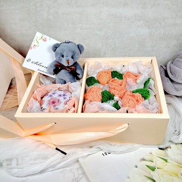 【現貨】香薰蠟燭鬱金香手鉤花禮盒 生日 情人節 母親節  生日