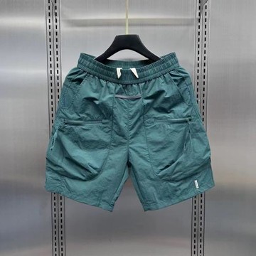 美式工裝短褲男夏季薄款速干休閑運動五分褲男潮牌多口袋拉鏈中褲