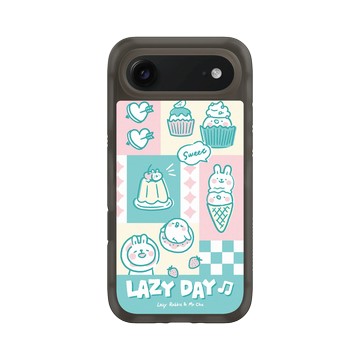 iPhone Air AirX 本質黑 - 懶散兔與啾先生 Lazy Rabbit and Mr.Chu - 粉嫩夏日