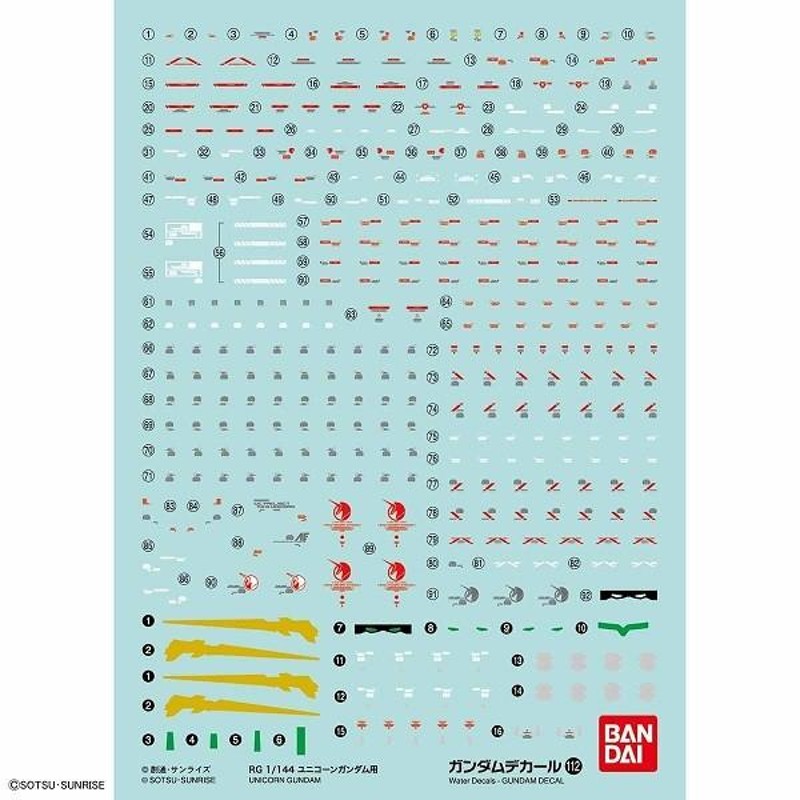 GD112 RG 1/144 ユニコーンガンダム (機動戦士ガンダムUC)用 新品ガンダムデカール ガンプラ シール ステッカー |  LINEブランドカタログ