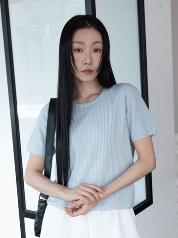 AIRY BOLD HALF KNIT T-SHIRT [3COLOR]