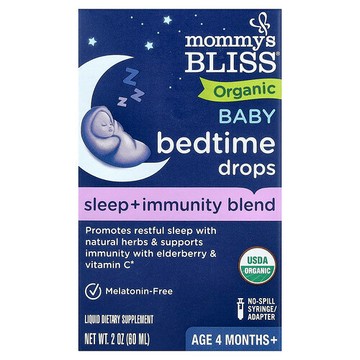 Mommy's Bliss, 有機嬰兒睡前滴劑，4 個月以上，2 液量盎司（60 毫升）