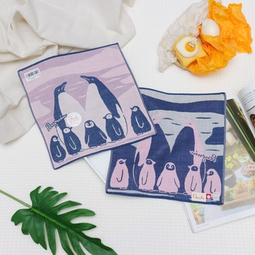 今治認證三重紗雙面手帕-企鵝