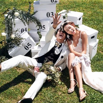 新款影樓風韓式婚紗攝影道具白色數字禮盒外景旅拍婚禮拍照道具。