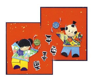 和紙人形 平安 喜樂 新年 吉祥 春聯掛飾 DIY材料包G3-006~007