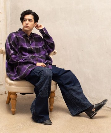 SaibabaEthnique【熱門預購】男款丹寧拼接兩穿長褲 CAA-4104