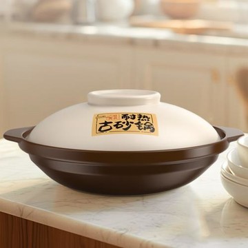 棕米耐熱砂鍋煲仔飯黃燜雞淺鍋家用燃氣明火可用陶瓷煲小沙鍋