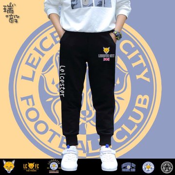 萊斯特城隊服藍狐瓦爾迪足球運動長褲束小腳衛褲子男女學生兒童褲