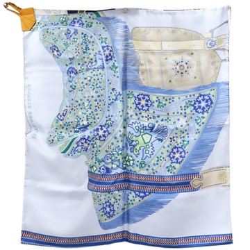HERMES 愛馬仕 藍色 絲綢 連身裙 【二手名牌BRAND OFF】