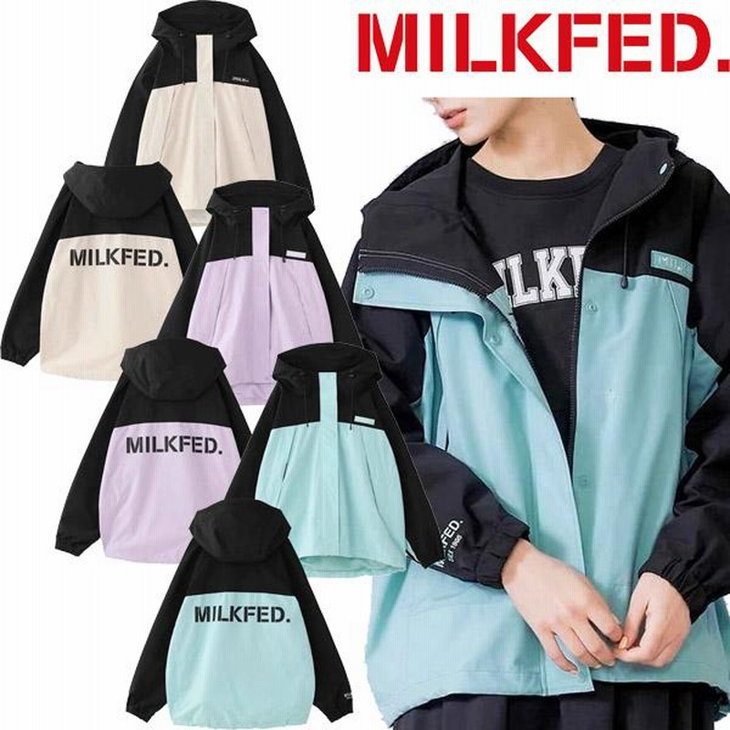 ミルクフェド MILKFED. BACK LOGO BICOLOR MOUNTAIN PARKA バックロゴ 