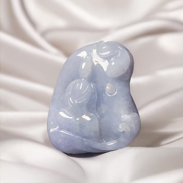 紫羅蘭翡翠巧雕悟道無相佛 | 天然緬甸玉翡翠A貨 | 送禮