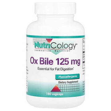 Nutricology, 牛膽汁，125 微克，180 粒素食膠囊