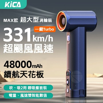 KiCA MAX 手持渦輪風扇 工業級暴力風扇 ｜331km/h強勁風速 吸塵充氣多功能神器 USB快充 戶外清潔露營｜領券最高折$220
