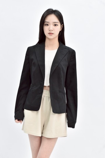 (S) marella 黑色棉質素面外套