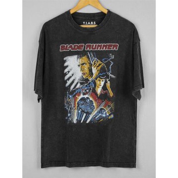 銀翼殺手Blade Runner水洗做舊復古電影純棉寬松落肩短袖男女T恤