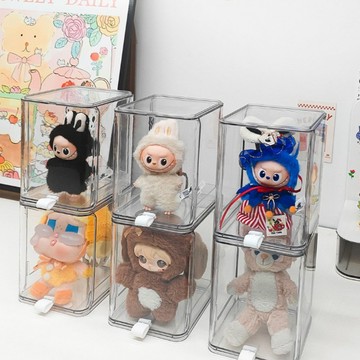 隔日到貨🏆labubu展示盒 透明展示盒 公仔展示盒 labubu收納盒 收納盒 娃娃展示櫃 一代二代馬卡龍 盲盒支架