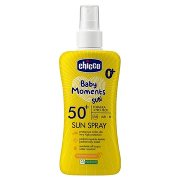 Chicco 寶貝嬰兒輕潤防曬噴液 SPF50+ UVA/UVB/紅外線防護  150ml  1瓶