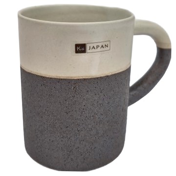 日本 美濃燒 KAI Orizon 拼接大手把馬克杯 陶瓷 約240ml  奶油白  1個