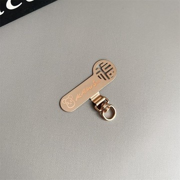 卡通可愛手機掛繩金屬夾片輕薄不銹鋼3D旋轉連接片結實不頂殼墊片