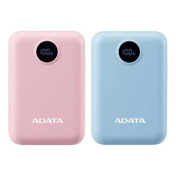 ADATA威剛 C100D 10000mAh PD/QC快充行動電源-粉/藍