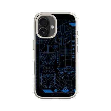 iPhone 16 SolidSuit 貝殼灰 - 迪士尼-星際大戰 Star Wars - 曼達洛人-線稿風格