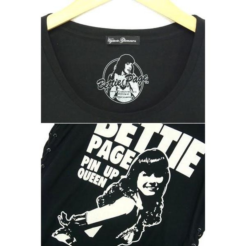 中古 美品 HystericGlamour BETTIE PAGE編み込みTシャツF | LINE ...