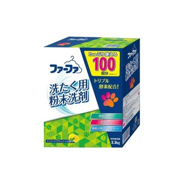 FaFa 洗衣用粉末洗衣劑 3.3kg 酵素配合！可使用100回  1盒  薄荷香