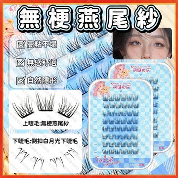 🚀隔日到貨🚀萌睫尚品 免膠假睫毛 無梗假睫毛 免膠睫毛  免膠水假睫毛 無梗燕尾紗假睫毛 假睫毛無感舒適