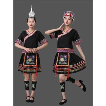 瑤族仫佬族服裝服飾女舞蹈演出基諾族土家族廣西三月三56民族服裝