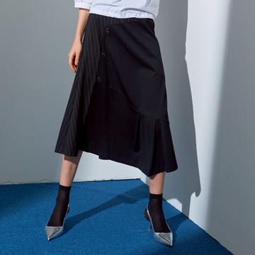 CLL巧玲瓏 條紋拼接造型長裙 3010611