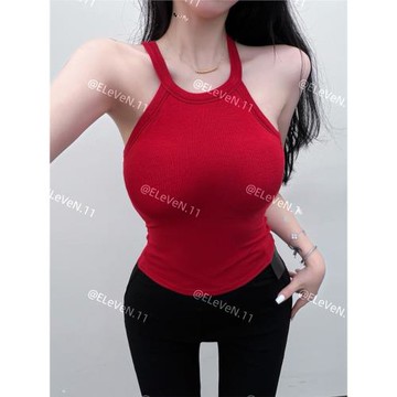 INS爆款！帶胸墊甜辣性感緊身顯胸基本款吊帶背心內搭打底上衣女