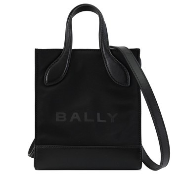 BALLY 6308619 BAR MINI 品牌LOGO拼接尼龍兩用包.黑