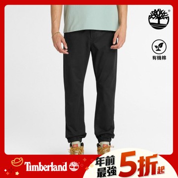 (領券再折)Timberland官方旗艦 男款黑色棉質休閒長褲|A27BF001