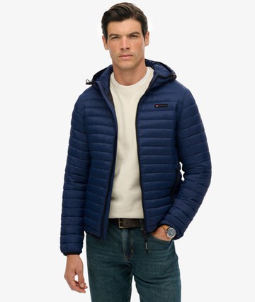 Superdry Men's Hooded Fuji Lite Jacket Blue Size: L