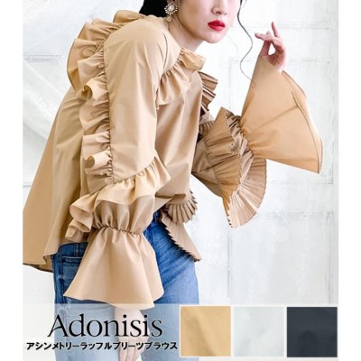 マルチストライププリントレース ビックリボントップ Adonisis