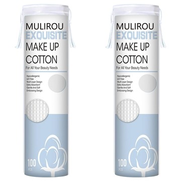 AHOYE 全棉三層淨膚化妝棉 - 溫和卸妝 呵護肌膚  100片  2盒